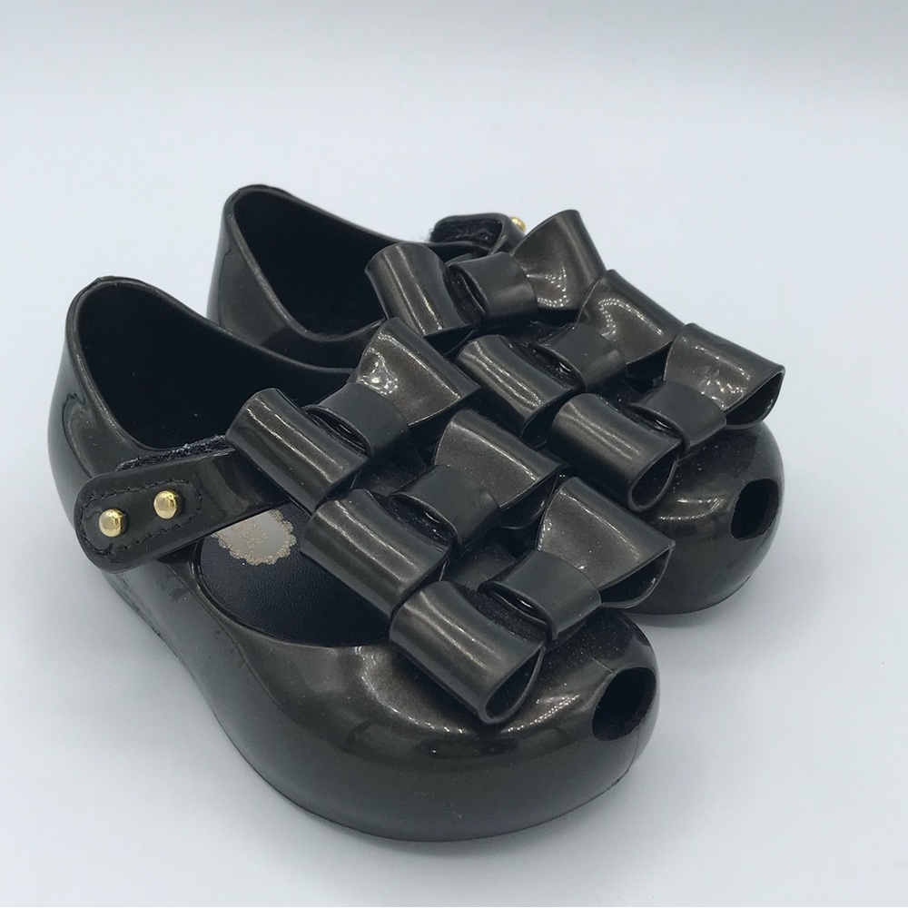 Mini Melissa Ultragirl Little Girls Sz 5‎ Triple Bow Mary Jane Shoes Sandals EUC